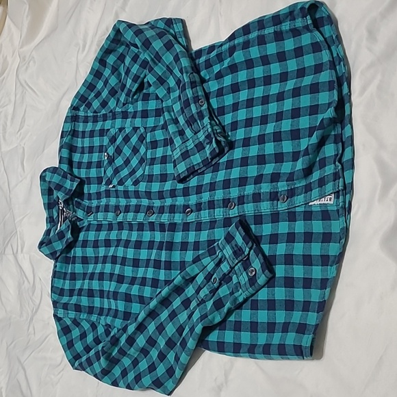 2 FOR💲1️⃣ Shaun White Aqua / Black Plaid Youth Size Large (12-14) Shirt - Picture 7 of 10